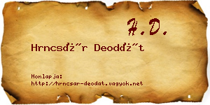 Hrncsár Deodát névjegykártya